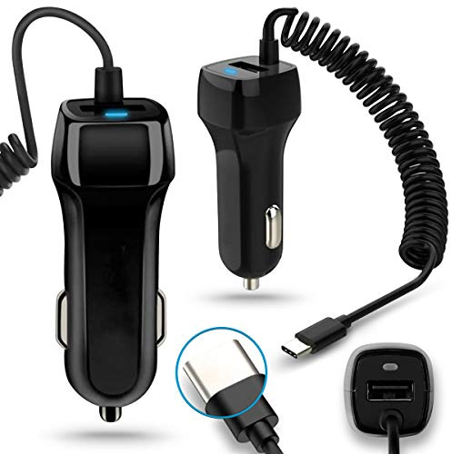 KFZ Auto Ladekabel kompatibel mit Samsung Galaxy S25 S24 S23 S22 S21 S20 Plus Ultra Edge FE / 5G Lade Kabel USB Typ-C Ladegerät, Farbe:Schwarz