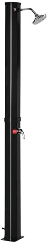 Outsunny Doccia Solare da Giardino Riscaldata 55° per Esterno, Doccia da Giardino 35L con Miscelatore, per Piscina e Campeggio, Nero