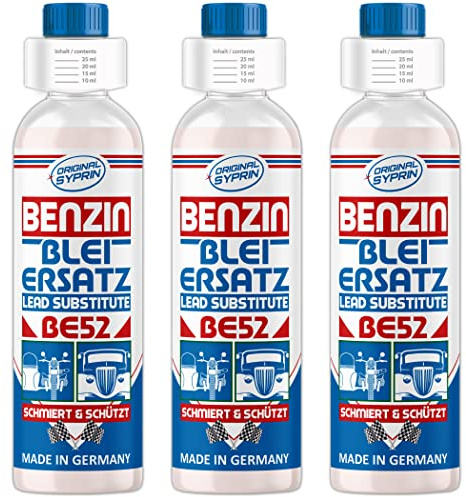 SYPRIN Recambio original de plomo, aditivo de plomo, 1:1000 | aditivo de plomo, cuidado para gasolina antiguos y motocicletas como prevención, 3 x 250 ml