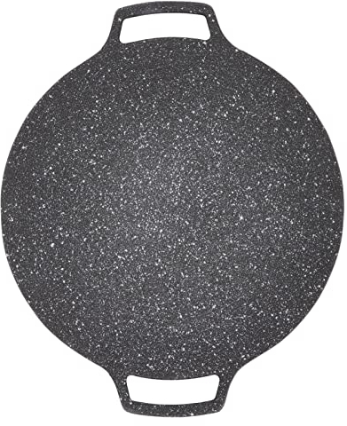 Hztyyier Piastra per Barbecue Coreana Piastra per Barbecue Circolare per Padella Teppanyaki Teppanyaki per Grigliate Rotonde All'aperto (Tipo di Gas 33cm)