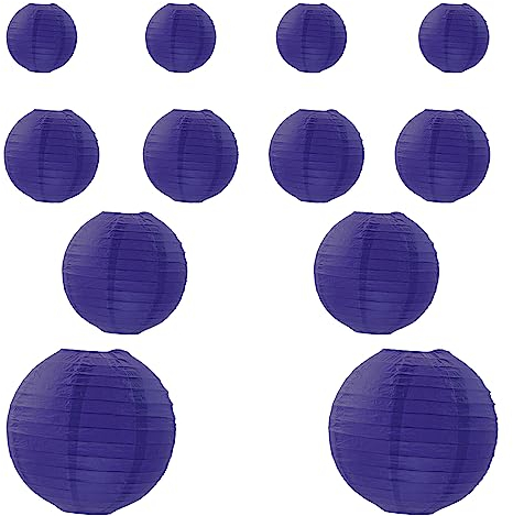 Vastsea 12 Pezzi Palla di Carta Lanterna, Lanterna di Carta Rosso, Decorazione Lanterna, Applica a per Decorazione di Matrimonio, Casa, Natale, Feste Ecc(Blu)