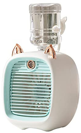 MACHSWON 3 vitesses ventilateur de refroidisseur portable bleu, 190 ml d'évaporation mini climatiseur, ventilateur de refroidisseur d'air personnel rechargeable USB