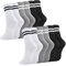 Utensilsto 6 Paare Socken Herren Damen, 38-43 Sportsocken Tennissocken Streifen Baumwolle Sport Socken für Damen Herren,Schwarz, Grau, Weiß