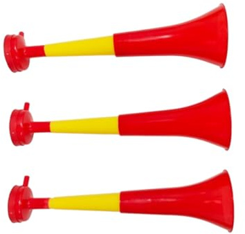 Pandiui23 Tromette Vuvuzela Due corpi. Accessorio per calcio e celebrazioni sportive. Tromba d'aria rumorosa per l'animazione Ideale per il trasporto (3 Prodotti, Spagna)