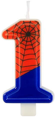Spider Web Number Candle Cake Topper - Spider Themed Birthday & Halloween Party Supplies