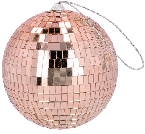 Boland - Boule à facettes brillante, diamètre environ 15 cm, Disco Fever, décoration à suspendre, décoration pour fête ou Nouvel An, Or Rose