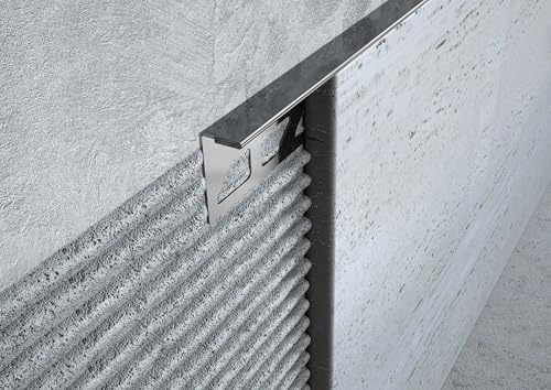 MINUTA PROFILI Profili In Acciaio Terminali Profili Per Piastrelle Decorazioni Angoli Rivestimenti Di Ceramica Mosaico E Marmo Profilo Pavimento Barra 2,5 M Facile Da Installare (SPAZZOLATO 8X1MM)