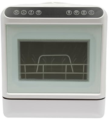 Wulimasun Lave Vaisselle,Mini Lave Vaisselle de Table Comptoir Portable,4 Programmes Réservoir D'eau 6L Affichage Led Commande Tactile,Pour les Petites Maisons, Appartements, Dortoirs,Blanc