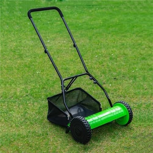 Cortacésped manual de 5 cuchillas con recogedor de césped, barredora de jardín ajustable en altura para el cuidado del césped y el patio