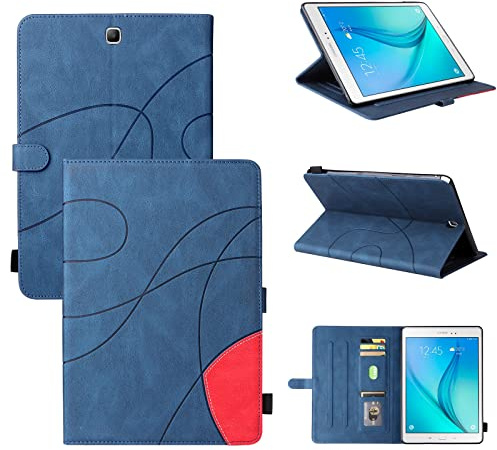 Tablettskydd Pu Läder Smart Tablet Väska, Fällbart Standfodral, Automatisk Sleep/Wake Function Tablet Väska till Samsung Galaxy Tab En 9,7 (SM-T550, SM-P550) Hemma för surfplatta(Blu)