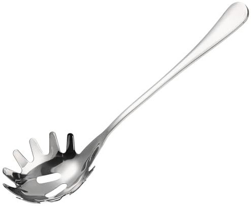 FONDOTIN Cuchara para Pasta Acero Inoxidable Multiusos para Espaguetis y Fideos Utensilio Resistente para Servir Cocinas para Ollas Antiadherentes y Uso Diario
