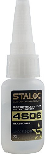 STALOC Sofortklebstoff 4S06 | Sekundenkleber elastomer | schnellhärtend | klebt schwierig verklebbare Kunststoffe (PE, PP, Silikon und PTFE) | 20 g