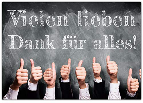 A4 XXL Dankeskarte DAUMEN HOCH mit Umschlag - edle Klappkarte für alle Anlässe wie Geburtstag Hochzeit Jubiläum Hilfe Danke Karte von BREITENWERK