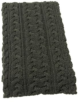 Aran Crafts Irish Cable Knitted Wool Heavyweight Scarf 10x64 (X4855-AGRE)