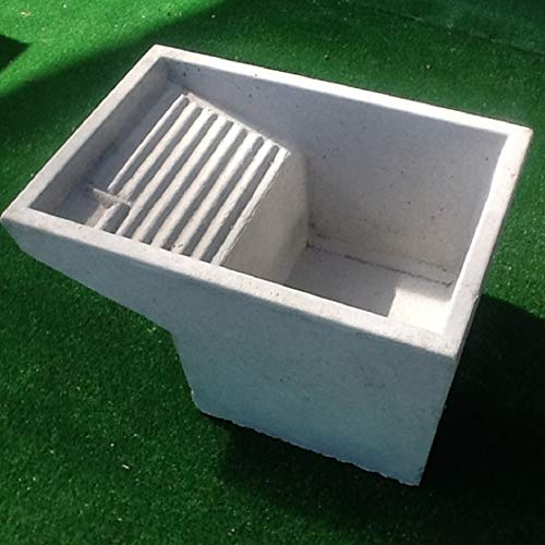 MASTRO GABRIELE Vasca LAVATOIO PILOZZO Uso Lavanderia in Cemento Grigio 84X48X H35 con piletta e biscione