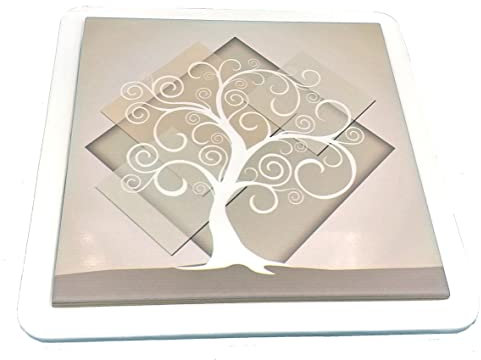 Sottopentola Quadretto ALBERO DELLA VITA Rombo Ceramica Bomboniere Matrimonio, Battesimo, Comunione, Laurea, Cresima, Anniversari di Matrimonio e regali utili, originali ed economici. (16,5x16,5)