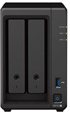 Synology DS723+ 2-Bay Diskstation NAS (AMD Ryzen™ 4 Threads R1600 Dual-Core 2GB Ram 2xRJ-45 1GbE LAN-Port), 12TB Bundle mit 2 x 6TB WD Red Plus NAS HDDs