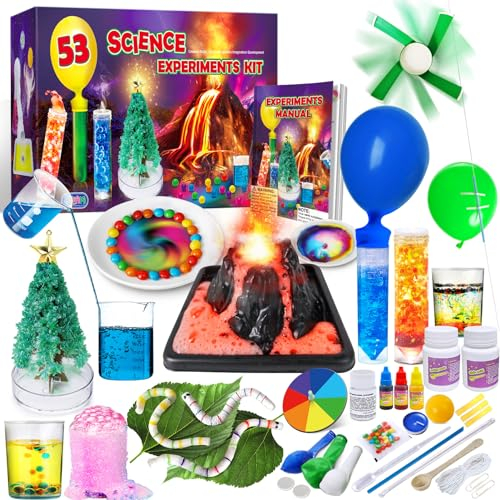 UNGLINGA 53 Experimente Wissenschaft Kits für Kinder Jungen Mädchen, Geschenkideen für Geburtstag, Chemie Physik Set, STEM Aktivitäten Lernen pädagogische Wissenschaftler Spielzeug