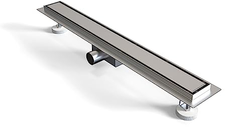 Aica Sanitarios Desagüe Lineal de 70cm Panel alicatable 2 en 1, canaleta de Ducha Rectangular de Acero Inoxidable a RAS de Suelo, Cepillado 304 con sifón y Filtro