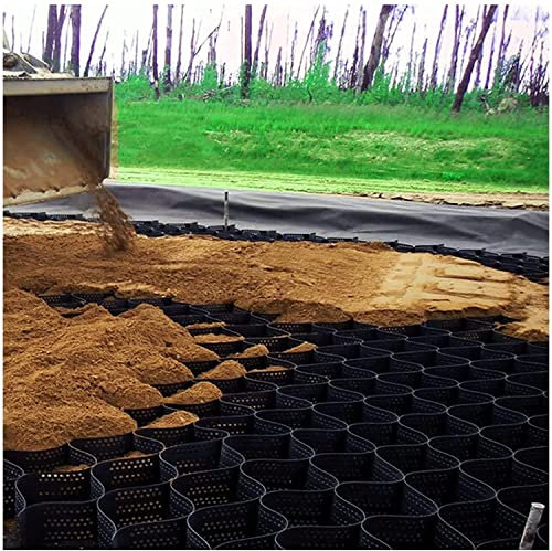 SAFWELAU Pavimentación de Arena Geocelda Estabilizador 2 de Espesor Adoquines de Polietileno Permeable, Cuadrícula de Tierra por gravas de Guisantes, Suelo
