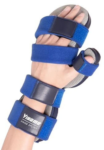 YiYame férula para mano en reposo, muñequera tunel carpiano Soporte nocturno, férula de mano para enderezamiento de 5 dedos, tendinitis, artritis reumatoide, Apto para derecha e izquierda, L