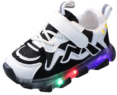 SRTUMEY Scarpe da ginnastica per bambini con luci a LED lampeggianti, alla moda, per ragazzi e ragazze, scarpe da ginnastica luminose, regalo per Capodanno, Nero , 26 EU