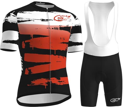 ropa ciclismo hombre,traje de triatlón de secado rápido, acolchado 9D, mono de una pieza de manga corta para entrenamiento de bicicleta,regalos para ciclistas (Color-04-A,XXL)