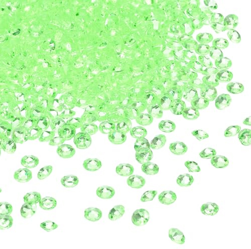 sourcing map 5000 coriandoli finti da spargere sulla tavola per matrimoni, diamanti acrilici, strass, riempitivi per vasi, gemme per artigianato, centrotavola, addio al nubilato, feste (verde chiaro