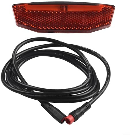 Elchuiaby E Bike Tail Light 36V 48V LED Safety Rear Light For E-bike Electric Scooter Waterproof Connector 120Cm Cable Tricycle Ebike Lighting(Waterproof Connector)