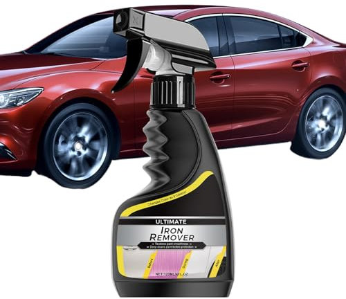 Rimozione Ferro per Auto - Rimozione Ruggine | Detergente Lucidante Delicato 120ml Protezione Antiruggine per Pneumatico Faro Motore Vernice Ruota Vetro