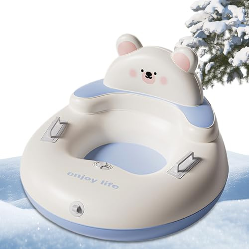 Tubo da neve gonfiabile - Tubo da slitta invernale in PVC durevole da 31-64 pollici, maniglie rinforzate per bambini e adulti con di trazione | Giocattolo da esterno portatile per il divertime
