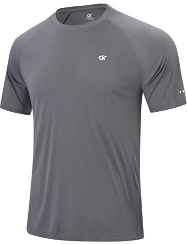 Huayuzh Herr UV-skydd rashguard UV-skjorta UPF 50+ flytande t-shirt snabbtorkande andas surfing, Mörkgrå, XL