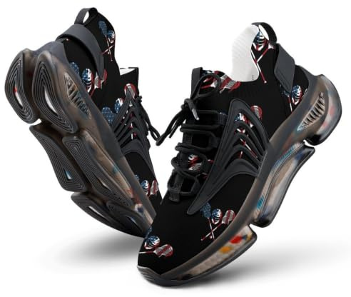 Lacrosse U.S.A Flag Men's Road Running Shoes | Lightweight Breathable Sneakers Non Slip Quick Dry Trainers