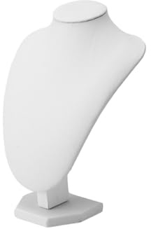 JISADER Estante de Almacenamiento para joyería, Busto de Cadena y Collar, Soporte para exhibición de Collares para Tiendas minoristas de Dormitorio, Poliuretano Blanco 21x15cm