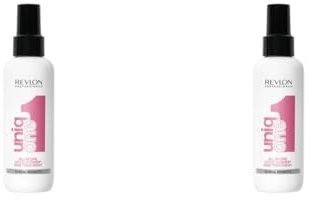 Revlon Professional UniqOne Protector Térmico Cabello, Acondicionador Pelo, Tratamiento Hidratante para el Pelo en Spray sin Aclarado, Fragancia Flor de Loto 150 ml (Paquete de 2)