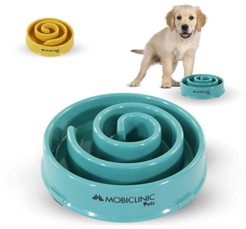 Mobiclinic® Pets, Comedero Lento antivoracidad, para Perros, Antideslizante, Forma de Espiral, 19, 5x4, 6X 20, 6cm, Bienestar digestivo, 500ml, Fácil Limpiar, Resistente y Duradero, Gatos, Mascotas