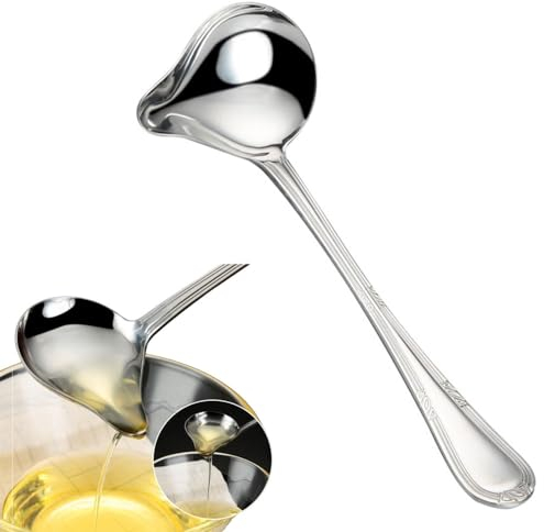 Small Ladle Spoon 7.8-Inch Stainless Steel Sauce Ladle for Gravy - Silver