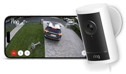 Ring Outdoor Camera Pro Plug-In (senaste generationen) | Övervakningskamera | Retinal 4K, upp till tio gånger zoom | Sekretessinställningar | 30 dagars kostnadsfri provperiod av Ring-abonnemangsplan