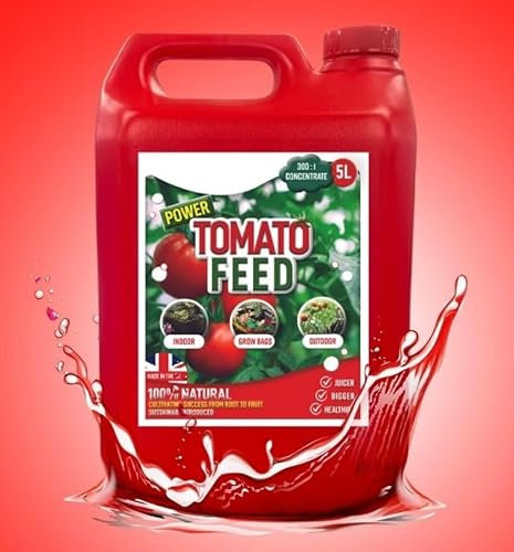Unibos | Concentrated Nutrient Packed 5L Tomato Feed | For Growing Healthier Tomatoes & Vegetables | 300:1 Concentration | Vegetable Plant Food Growing Fertiliser