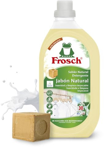 Frosch - Detergente Líquido Concentrado Jabón Natural para Lavadora, Ropa Limpia e Impecable en el Lavado, Apto para Todo Tipo de Tejidos menos Lana y Seda - 1.5 L