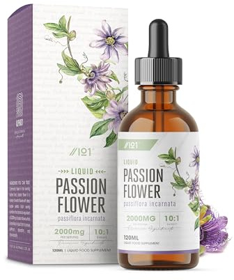 Passion Flower (Passiflora Incarnata) Herb Drops – Alcohol-Free Mother Tincture - 120ml Liquid Extract Drops Food Supplement - by Alpha01