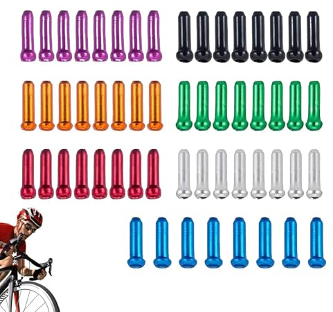 Tapas de cable para bicicleta, cables de freno Tapa final - 56x POGS DEL CABLE DE BIQUETA DE ALUMINUS DE ALUMINUS,Consejos internos portátiles, componentes y piezas de ciclismo para el ciclo de montañ
