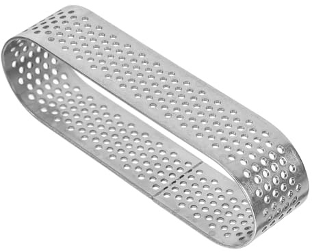 KOCKSHION 9.4cm Oval Perforated Tartlet Mold Stainless Steel Mousse Ring Cake Cutter for Fruit Quiches DIY Baking