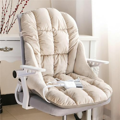 Cojín Calefactable De Invierno Con 9 Velocidades De Ajuste De Temperatura Y Funda Temporizada Con Elásticos Antideslizantes, Calefacción USB Calentador De Asiento Grueso For Silla De Oficina(Beige)