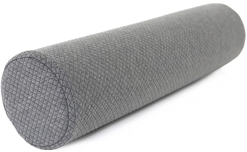 Rund cylinderkudde för sömn – 10x50 20x70cm Bekväm och mjuk cylindrisk bolster tvättbart överdrag– Kudde för stöd av ländrygg, nacke och ben för säng, soffa, yoga(Grå,20x70cm/8x27in)
