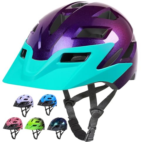Kids Bike Helmet, EllaSeek Kids Helmet for Boys Girls Age 3-10, Adjustable Children Helmet 52-58cm Multi-Sport Protection for Cycling Skateboard Scooter Skating with Visor