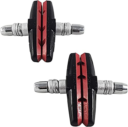 CZ Store®- Juego de Frenos en V para Bicicletas | 4 Piezas|✮GARANTÍA DE por Vida✮ - Juego Completo de Pastillas de Freno de Goma para Pinza - Bloques con Arandelas, Tuerca - 3 Colores (Rojo)