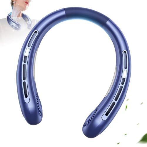 Lanmijia Ventilateur de Cou Sans Pale Rechargeable, 5 Vitesses Silencieux