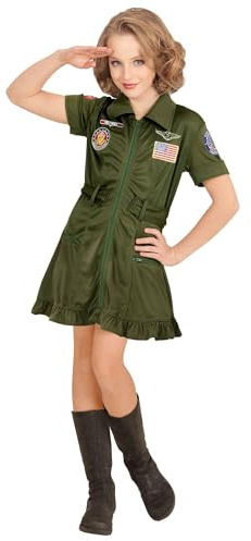 W WIDMANN MILANO Party Fashion - costume da pilota di jet da combattimento per bambini, abito, uniforme, esercito, costumi in maschera