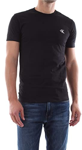 Calvin Klein T-Shirt Manches Courtes Homme CK Essential Slim Fit, Noir (CK Black), L